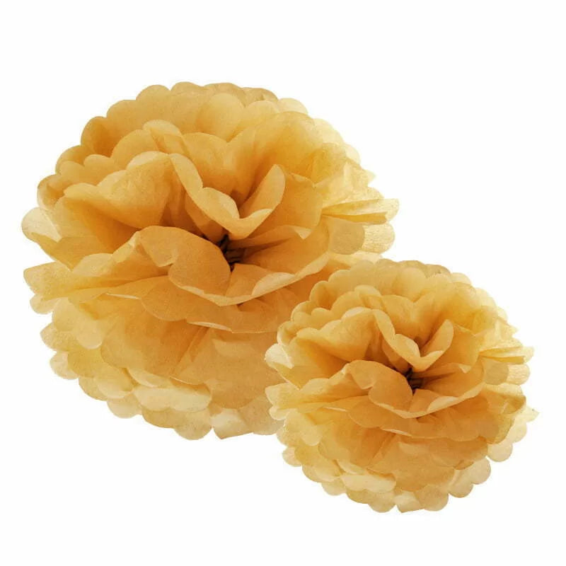 Kraft Brown Paper Pompom Flower Balls 2pk Top Party Supplies, Hoppers
