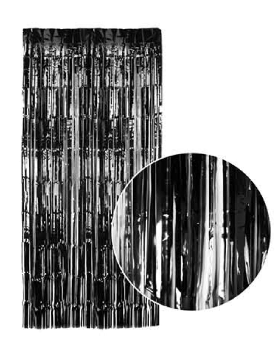 Metallic Black Curtain Backdrop 1M Wide X 2M Long Top Party Supplies