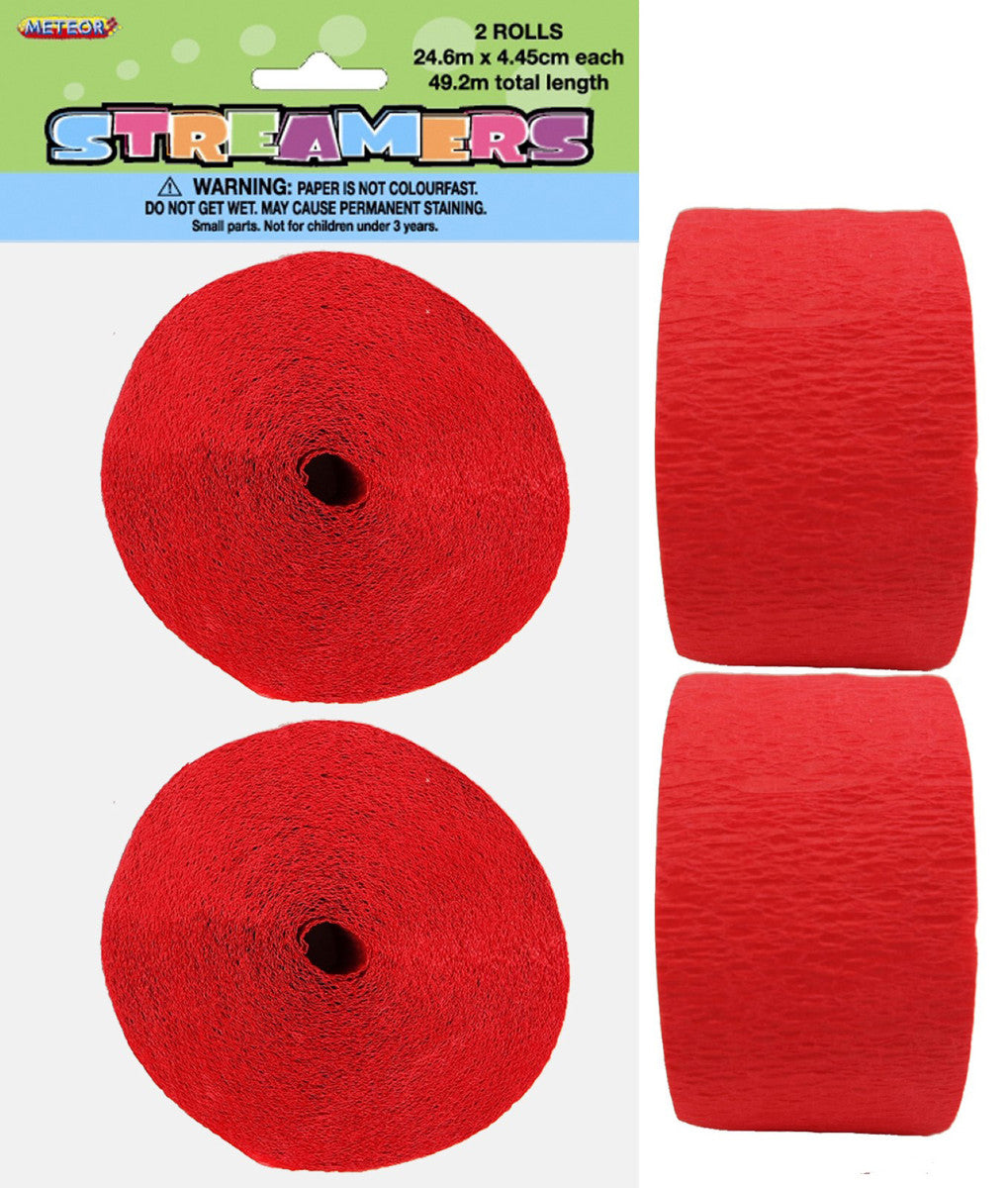 Crepe Streamers 2pk Red Top Party Supplies, Hoppers Crossing