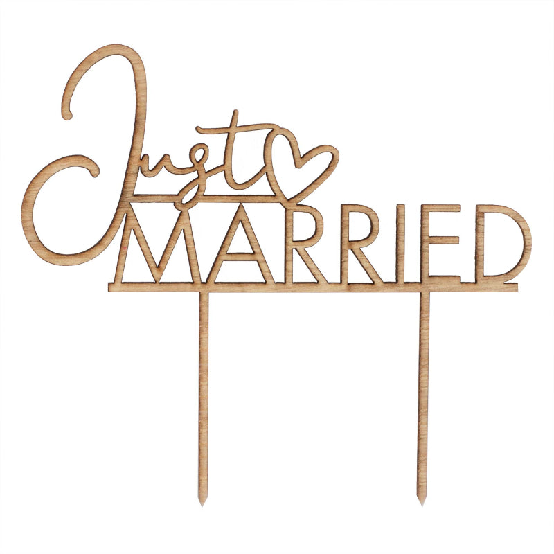 Just Married Sage Wedding Wooden Cake Topper Top Party Supplies