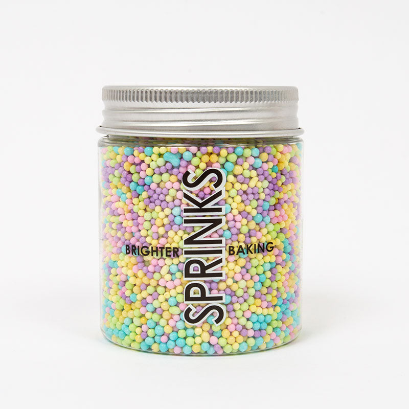 SPRING PASTEL Nonpareils Edible Food Sprinkles BY SPRINKS 65g Top