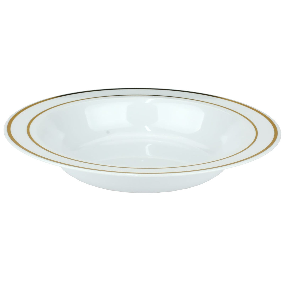 Gold Dual Trim Small White Plastic Bowls Top Party Supplies, Hoppers