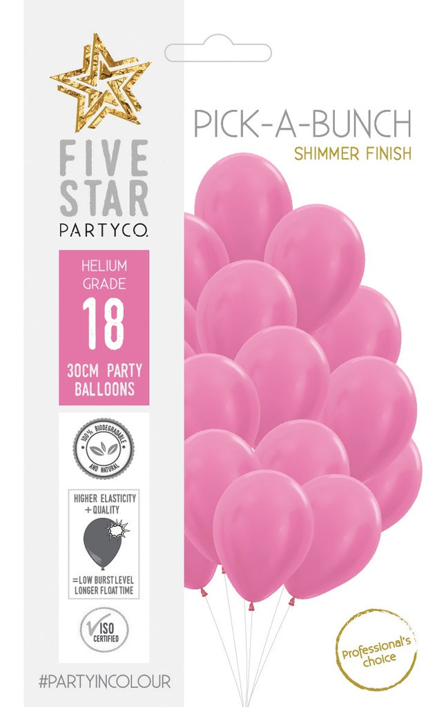 Sempertex Pearl Fuchsia 30cm Latex Balloon 18pk Top Party Supplies