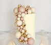 30pcs Rose Pink ,Cream & White Balls Cake Toppers Cake Decorations