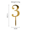 Number 3 Luxe Gold Acrylic Cake Topper