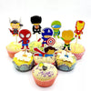 Superheros Paper Cupcake Cake Toppers 24pcs