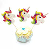 Unicorn Paper Cupcake Cake Toppers 24pcs