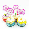 It's a Girl Baby Shower Paper Pink Cake Toppers 24pk