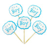 It's a Boy Baby Shower Paper blue Cake Toppers 24pk