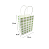 10pcs Light Green Gingham Paper Gift Bags