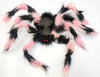 48cm Halloween Fuzzy Black and Pink Spider Decoration