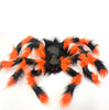 48cm Halloween Fuzzy Black and Orange Spider Decoration