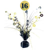 16th Birthday Centerpiece Weight - Black & Gold