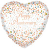 Happy Anniversary Rose Gold Hearts Heart Shape 45cm Foil Balloon