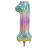 1 Pastel Rainbow Number Foil Balloons 86cm (34")