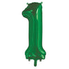 1 Green Number Foil Balloons 86cm (34")