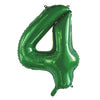 4 Green Number Foil Balloons 86cm (34")