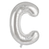 C 86cm Silver Alphabet / Letter Foil Balloon