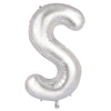 S 86cm Silver Alphabet / Letter Foil Balloon
