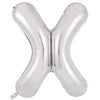 X 86cm Silver Alphabet / Letter Foil Balloon