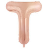 T Alphabet / Letter 86cm Rose Gold  Foil Balloon