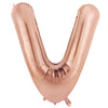 V Alphabet / Letter 86cm Rose Gold  Foil Balloon