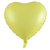 Matt Pastel Yellow Heart Shape 48cm Foil Balloon