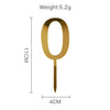 Number 0 Luxe Gold Acrylic Cake Topper