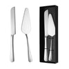 2pcs Silver Stainless Steel Wedding Cake Knife and Server Set
