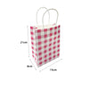 10pcs Pink Gingham Paper Gift Bags