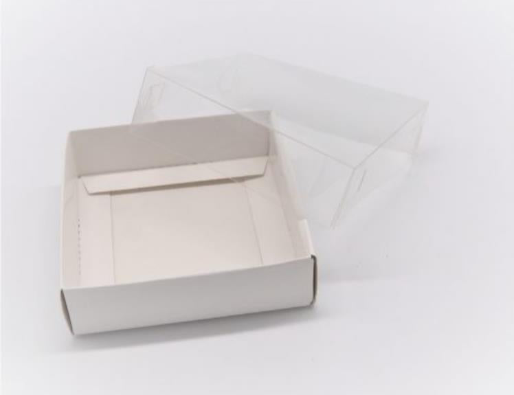 10x10x3cm Square Cookie Box With Clear PVC Lid Top Party Supplies