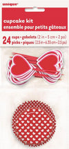 Heart Red Paper Cupcake Cases 24pk