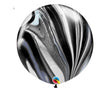 Super Agate Black White Marble Qualatex  Marble Jumbo Balloon 75cm