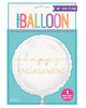 Happy Engagement White & Gold 45cm Foil Balloon