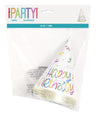 Classic Birthday Foil Stamped Party Hats 8pk