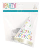 Classic Birthday Foil Stamped Party Hats 8pk