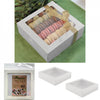 2pk ECO Small Square 25.8 x 15.5 x 8cm White Grazing /Hamper Box With Clear Window Lid