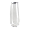 8pk 250ml Silver Trim Plastic Stemless Champagne Glass