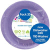 Small Lavender Reusable Round Plastic Plates 20pk