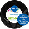 Black Small Reusable Round Plastic Plates 20pk