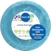 Large Light Blue Reusable Round Plastic Plates 20pk