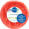 Large 23cm Red  Reusable Round Plastic Plates 20pk