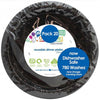 Large Black Reusable Round Plastic Plates 20pk
