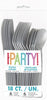 Silver Reusable Plastic Cutlery Spoon Fork Knife 18pk