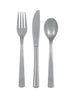 Silver Reusable Plastic Cutlery Spoon Fork Knife 18pk