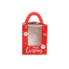 Merry Christmas Clear Window 1 Cup Inner Cupcake Box With Handle