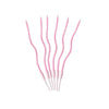 Pink Wavy Curve Birthday Candles 6pk
