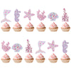 Mermaid Cupcake Paper Cake Toppers 24pk