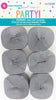 6PK Silver Crepe Streamers