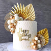 Set Gold White Balls Gold Leaves Cake Toppers Cake Decorations